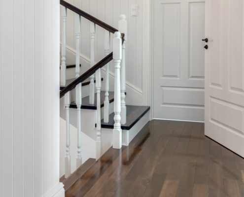 Colonial Wall Linings - Stairway Hallway - VJ Wall Panelling, VJ Sheets, VJ Sheeting, VJ Lining, VJ Panels, VJ Board, Skirt, Skirts, Skirting, Architrave, Architraves