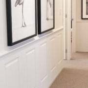 Colonial Wall Linings - Bedroom Hallway with Wainscoting Wall Panels featuring Timber Moldings - MDF Moldings - Dado Rail, Belt Rail, Skirt, Skirts, Skirting, Architrave, Architraves