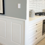 Colonial Wall Linings - Kitchen with Wainscoting Wall Panels featuring Timber Moldings - MDF Moldings - Dado Rail, Belt Rail, Skirt, Skirts, Skirting, Architrave, Architraves